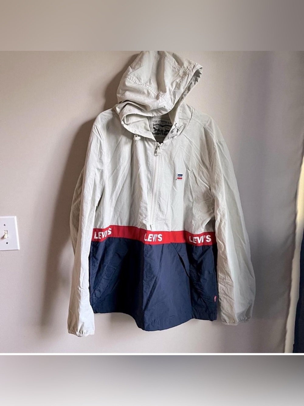 Levi’s Hooded Windbreaker Retro Color Block Size Small